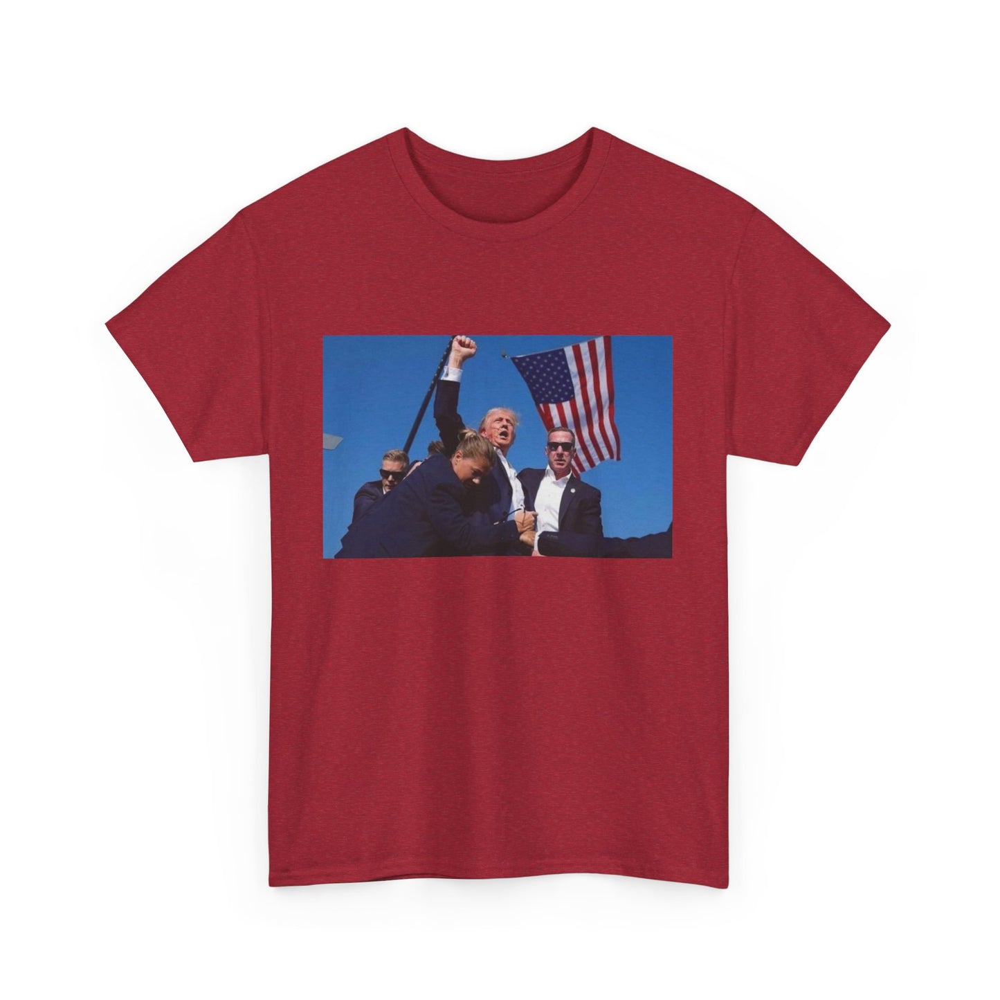 Trump Assassination Attempt Fist PumpPatriotic Unisex Heavy Cotton Tee