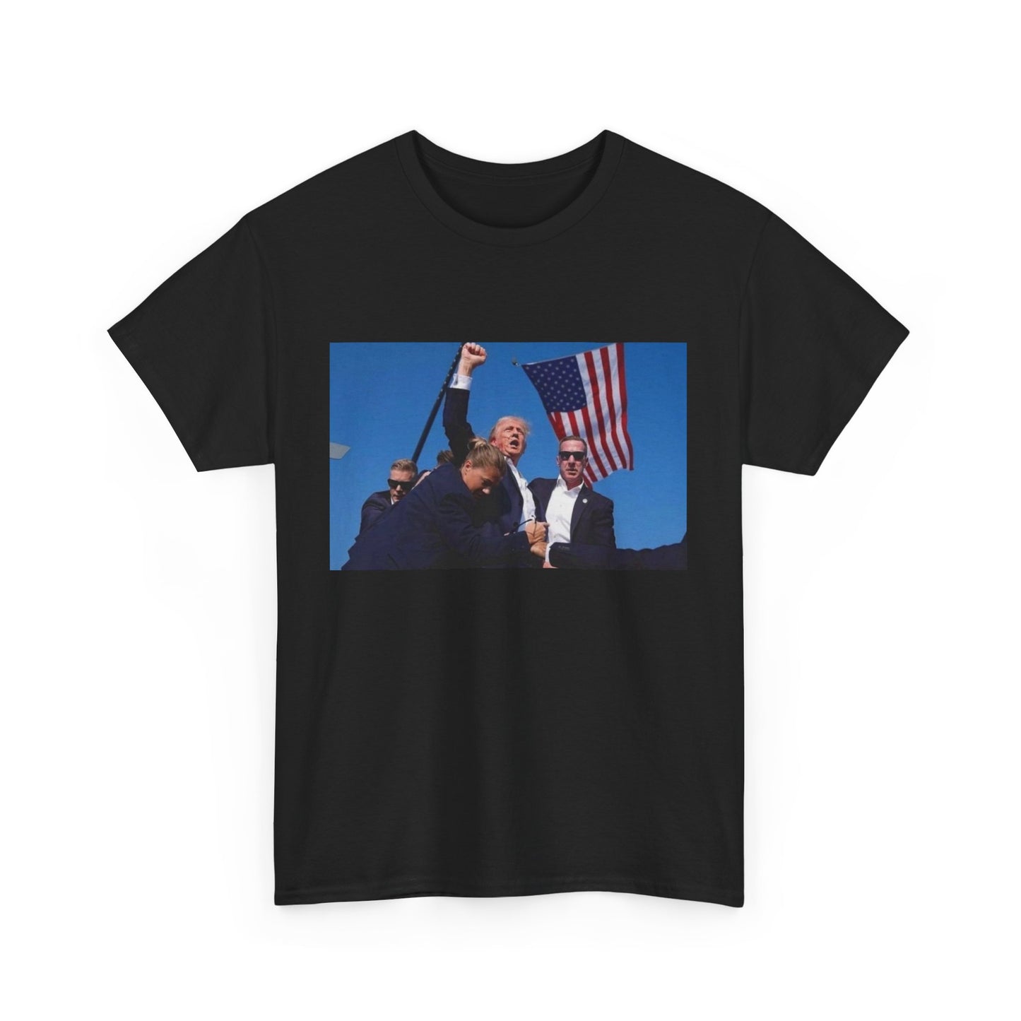 Trump Assassination Attempt Fist PumpPatriotic Unisex Heavy Cotton Tee